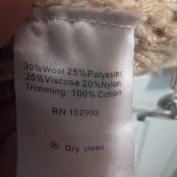 Derek Lam 10 Crosby x RTR Tan and Cream Striped Cowl Neck Sweater, Size M - Picture 7 of 7